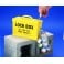 CAJA DE BLOQUEO EN ACERO PARA  CANDADOS, color amarillo (sin agujeros de cierre)