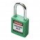 CANDADO DE SEGURIDAD BRADY EN ACERO COLOR VERDE, pack 6 unidades