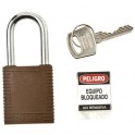 CANDADO DE SEGURIDAD BRADY EN ACERO COLOR MARRÓN, pack 6 unidades