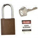 CANDADO DE SEGURIDAD BRADY EN ACERO COLOR MARRÃN, pack 6 unidades