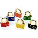 CANDADO DE SEGURIDAD EN LATÓN COLOR AZUL pack 12 unidades