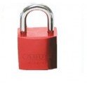 CANDADO DE SEGURIDAD BRADY "ALUMINIO" 25 mm color ROJO c/6 unidades KD