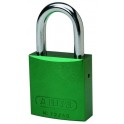 CANDADO DE SEGURIDAD BRADY "ALUMINIO" 25 mm color VERDE c/6 unidades KD