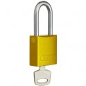 CANDADO DE SEGURIDAD BRADY "ALUMINIO" 40 mm color AMARILLO c/6 unidades KD