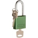 CANDADO DE SEGURIDAD BRADY "ALUMINIO" 40 mm color VERDE c/6 unidades KD