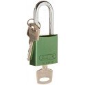 CANDADO DE SEGURIDAD BRADY "ALUMINIO" 40 mm color VERDE c/6 unidades KD