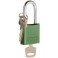 CANDADO DE SEGURIDAD BRADY "ALUMINIO" 40 mm color VERDE c/6 unidades KD
