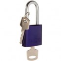 CANDADO DE SEGURIDAD BRADY "ALUMINIO" 40 mm color VIOLETA c/6 unidades KD