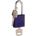 CANDADO DE SEGURIDAD BRADY "ALUMINIO" 40 mm color VIOLETA c/6 unidades KD