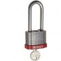 CANDADO EN ACERO LAMINADO BRADY, color ROJO, 51 mm, pack de 6 unidades