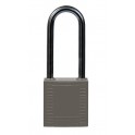 CANDADO DE SEGURIDAD BRADY "COMPACT" color GRIS, 50 mm pack 6 unidades