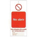 Tarjeta bloqueo NO ABRIR 75 x 160 mm (c/10 unid. + 10 bridas)