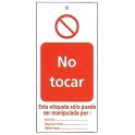 Tarjeta bloqueo NO TOCAR 50 x 110 mm (c/10 unid. + 10 bridas)