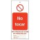 Tarjeta bloqueo NO TOCAR 50 x 110 mm (c/10 unid. + 10 bridas)