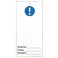 Tarjeta bloqueo con SÍMBOLO DE ADMIRACIÓN (color azul) 75 x 160 mm  (c/10 unid. + 10 bridas)